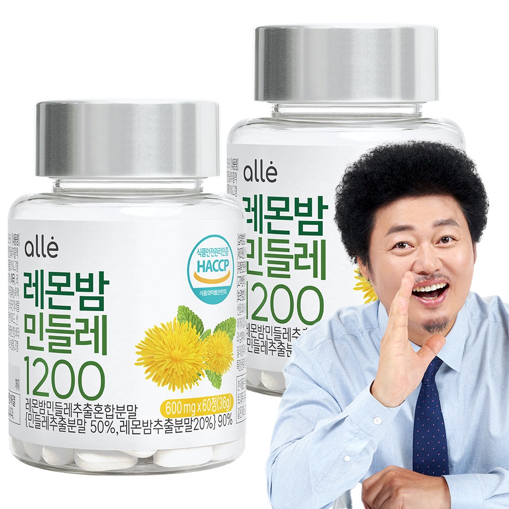 민들레 추출물 레몬밤 1200 단델리온 알레 600mg x 60정, 60정, 2개 추천