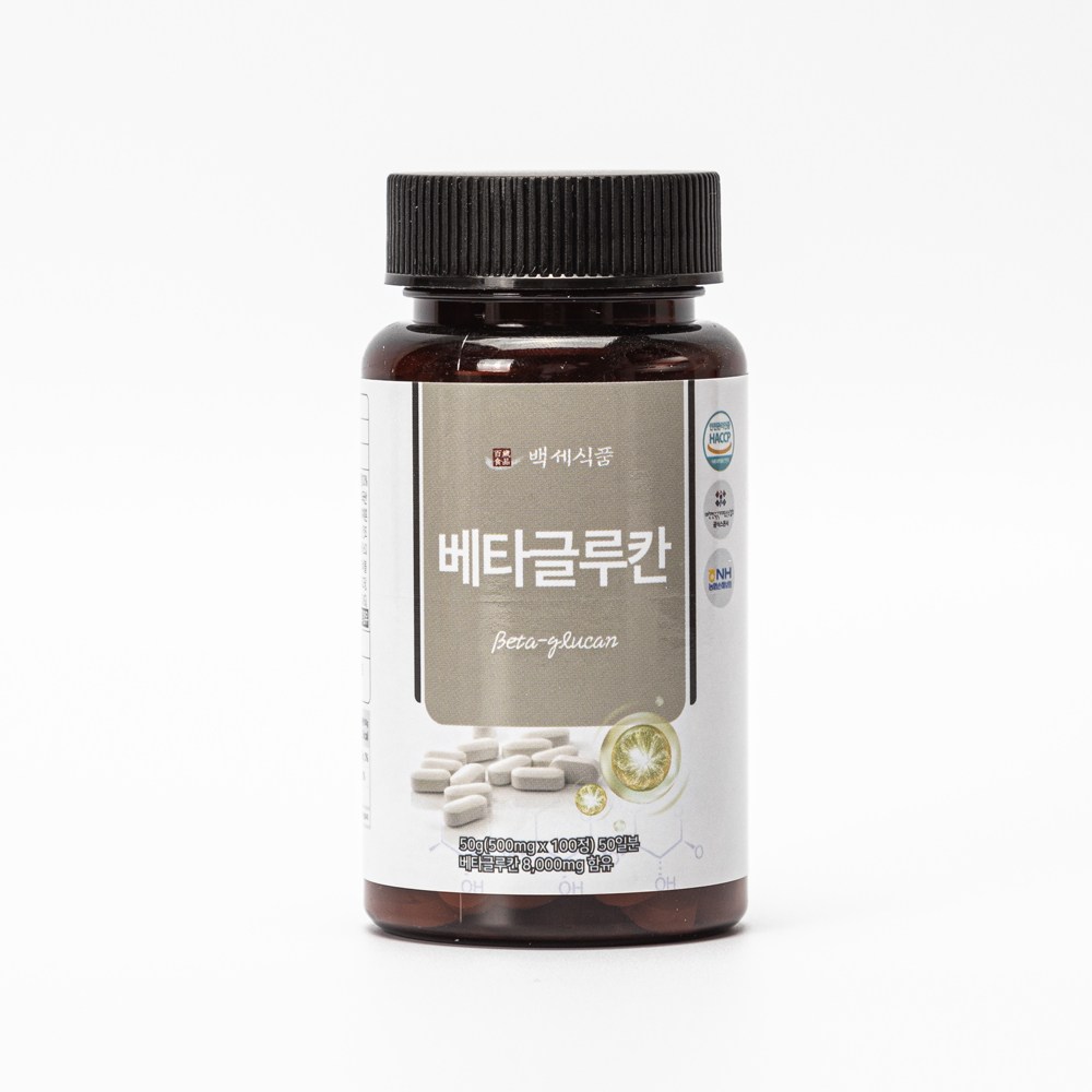 백세식품 베타글루칸정 500mg x 100정 50일분, 100정, 4개 추천