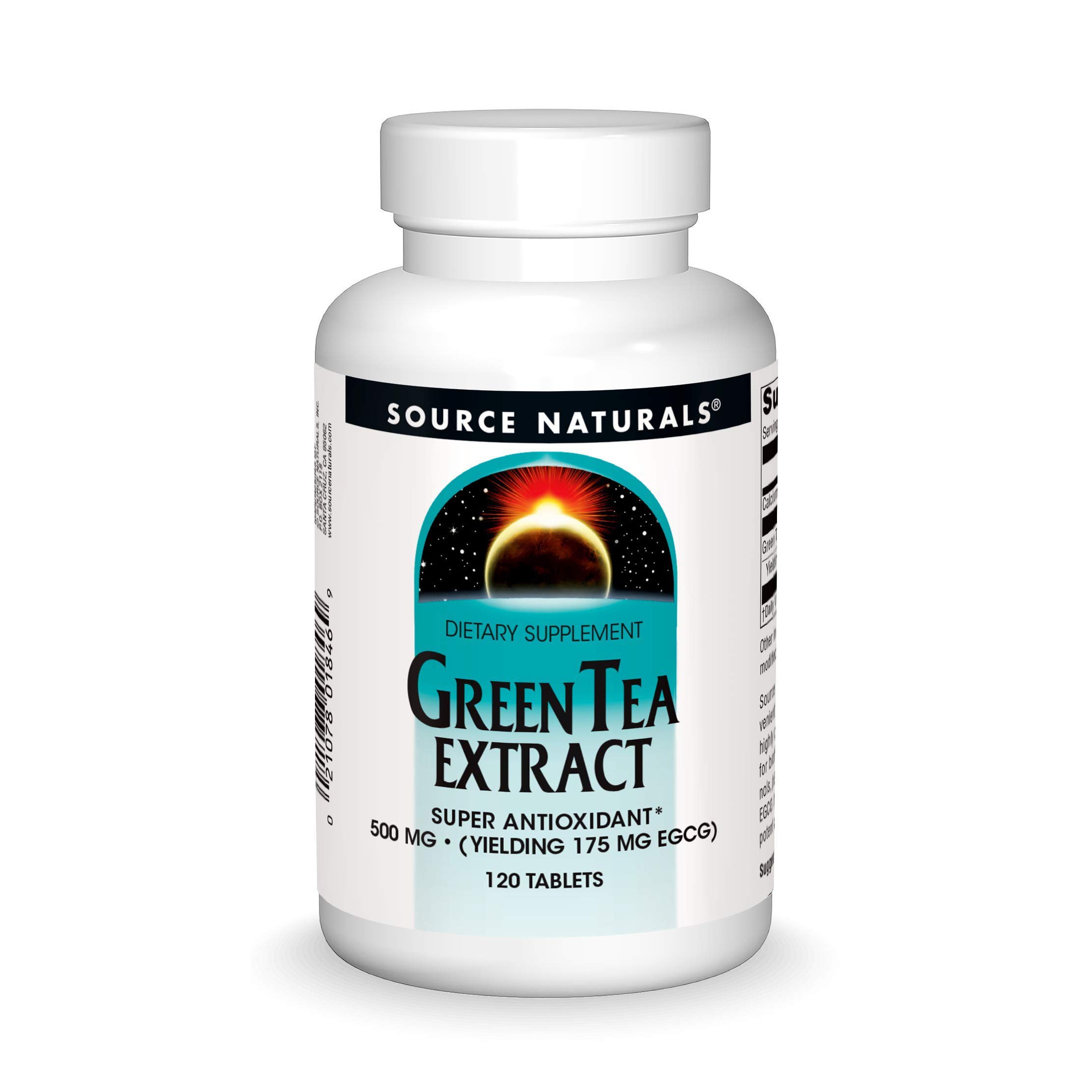 소스내츄럴스 Source Naturals 녹차 추출물 500mg 칼슘 47mg 태블릿 120정 이미지