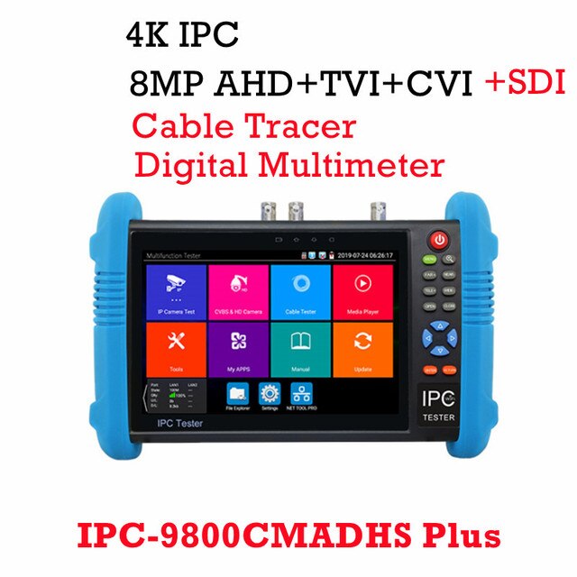 CCTV 테스터 7 인치 IPC 모니터 IPC9800 플러스 4K IP 카메라 8MP AHD TVI CVI VGA POE 테스트 추천