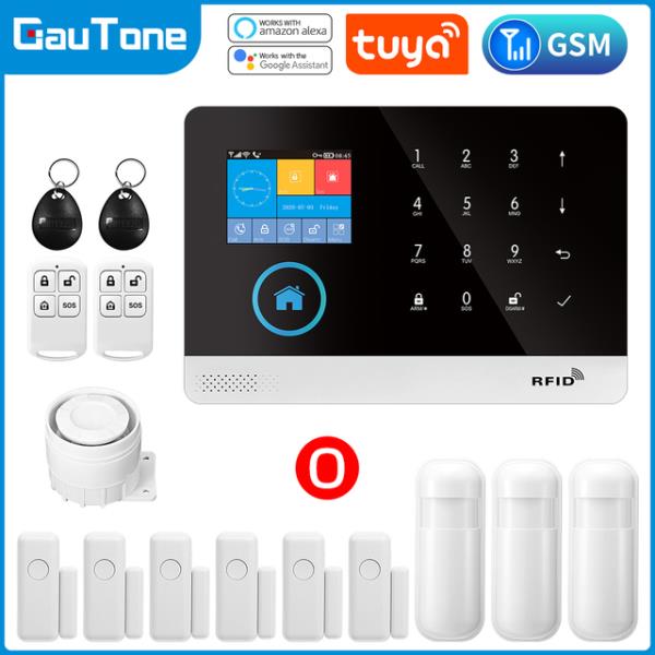 Gautone Tuya 스마트 와이파이 홈 보안 경보 시스템, 무선 GSM 화재 경보 시스템 패널, 스마트 라이프 앱 추천