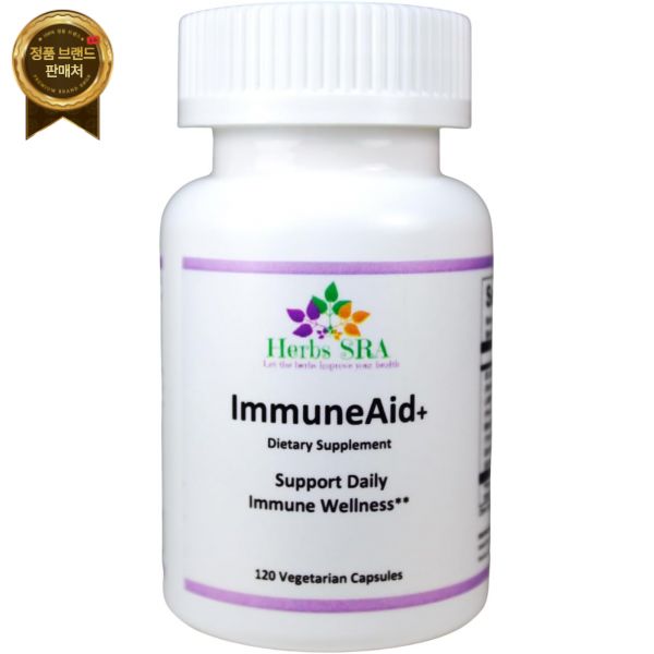 Herbs SRA ImmuneAid+ – 천연 허브가 함유된 일일 면역 부스터, 전반적인 건강 지원, 120가지 채소 캡, 미국산 추천