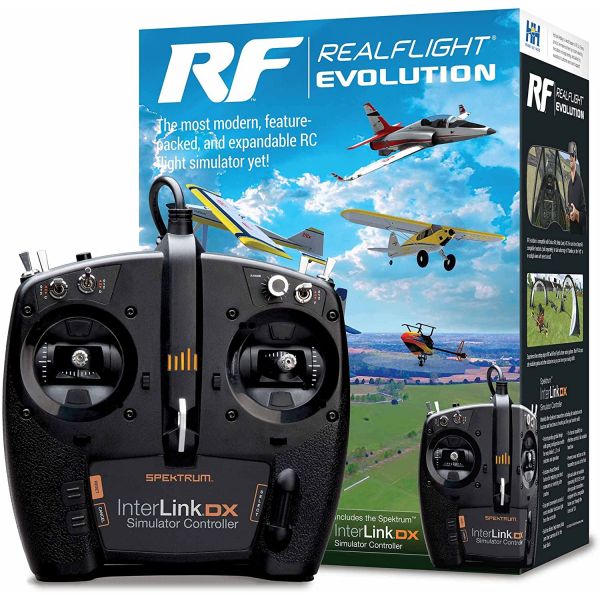 Interlink DX 컨트롤러가 포함된 RealFlight Evolution RC Flight Simulator 소프트웨어 VR 헤드셋과 호환되는 RFL2000 Air/Hel 추천