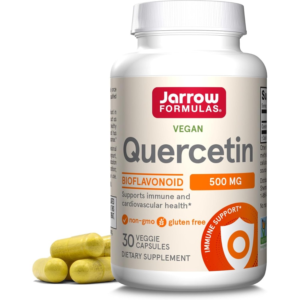 Jarrow Formulas Quercetin 500 mg, 식이 보충제, 심혈관 및 면역 건강을 위한 항산화 지원, 100개의 채식 캡슐, 100일 공급 추천