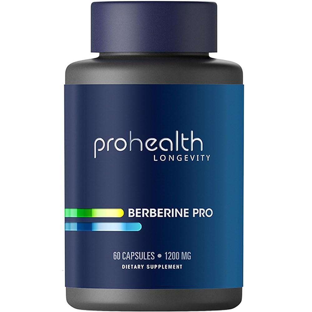 ProHealth Berberine Pro. 젊음의 신진 대사 + 건강한 신체 구성을 촉진합니다. 혈당을 안정화합니다. 알파 리포산 및 흑후추 추출물 함유. 2 캡 1 회 제공량 추천