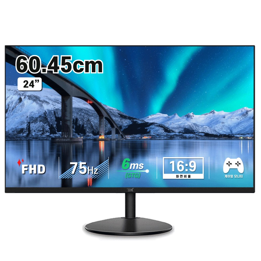 디엑스 60.5cm (24인치) 75Hz 사무용 게이밍 컴퓨터 모니터 DX245HDMI, DX245HDMI(일반) 추천